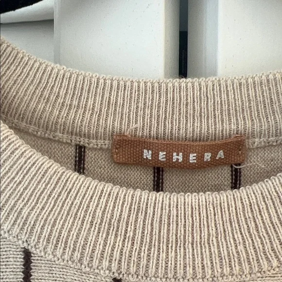 Striped Beige and Black knitted t shirt - Picture 3 of 4